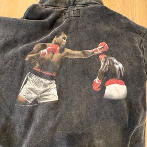 Abercrombie & Fitch Black Hoodie with Boxing Graphic